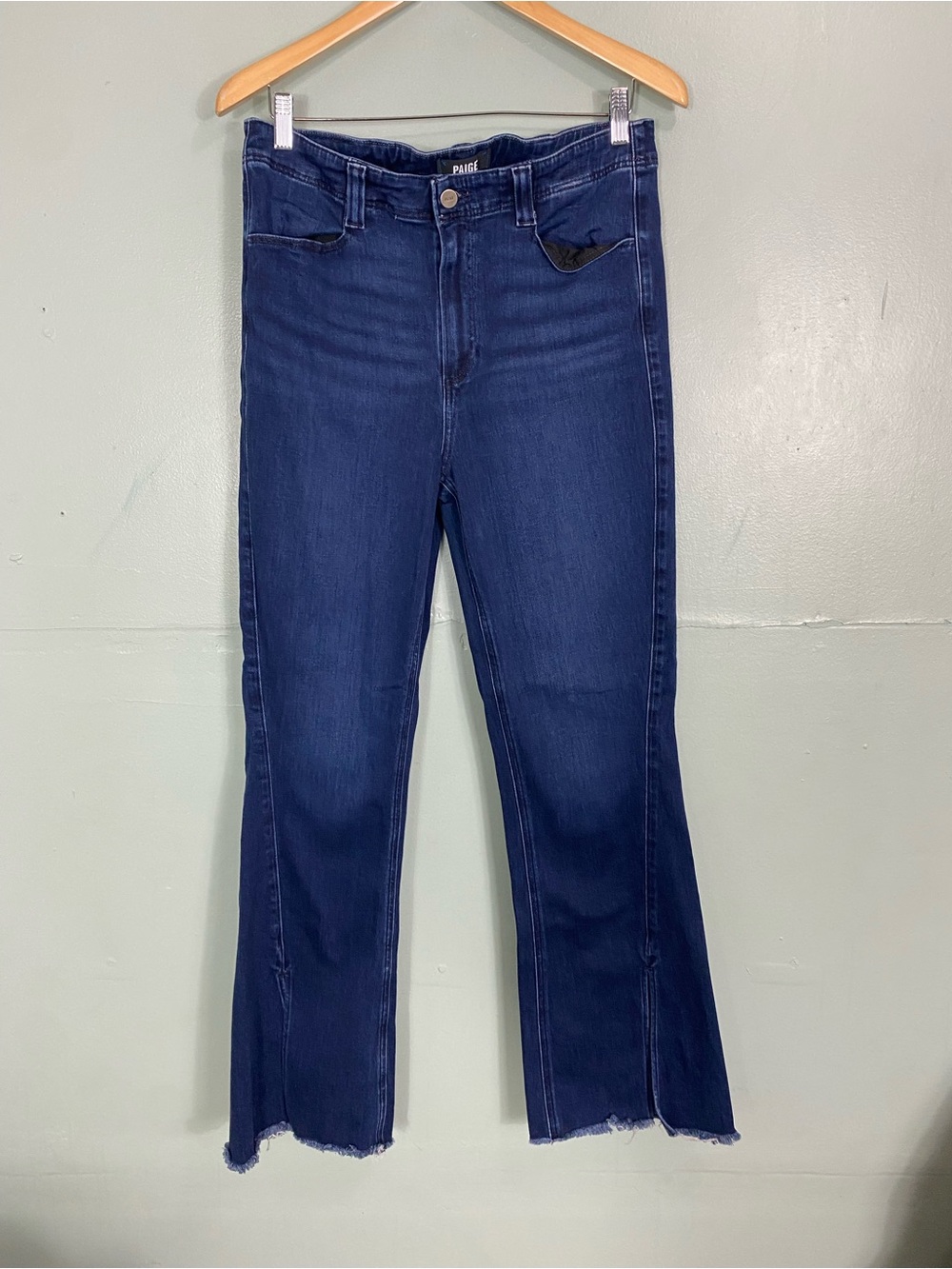 Paige Laurel High Rise Canyon‎ Slit Blue Jeans Size 32